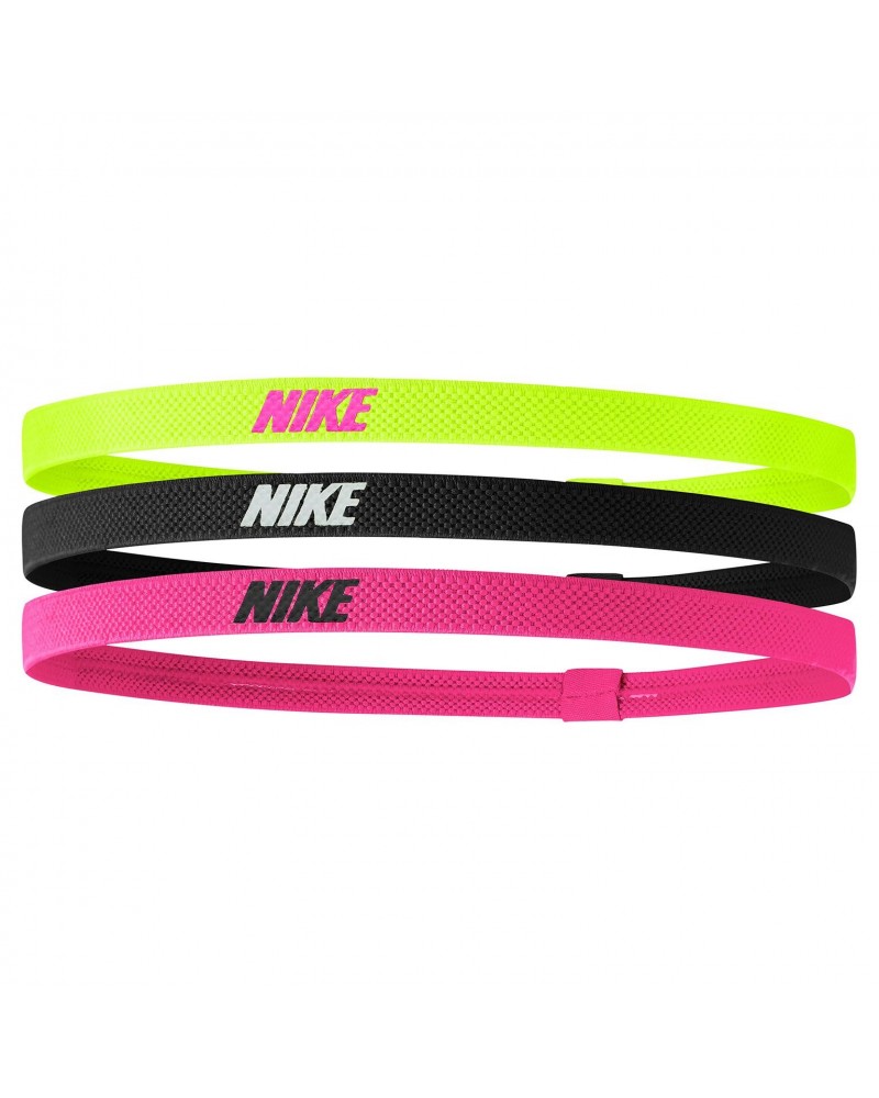 NIKE ELASTIC HEADBANDS 2.0 3 PK GRNBLAPIN C/O 